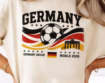Camiseta de la herencia futbolística alemana, camiseta vintage para aficionados al fútbol alemán, ropa para seguidores de la Copa Mundial de Fútbol 2026, regalo para el día del partido de la selección nacional