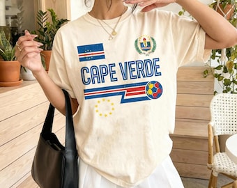 Camiseta vintage de fútbol de Cabo Verde, regalo vintage para aficionados al fútbol de Cabo Verde, camiseta del Mundial 2026, camiseta de la selección nacional de fútbol de Cabo Verde