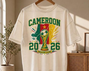 Vintage Cameroon Soccer Shirt, 2026 Football Fan Tee, Cameroon National Team Supporter Gift, Retro Soccer Club Top, Cameroon Pride Clothing