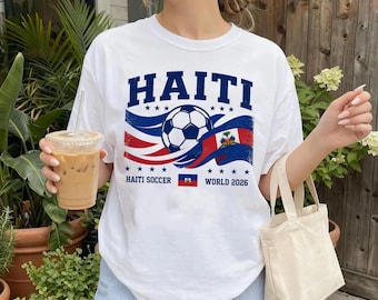 Camiseta de la Copa de Fútbol de Haití 2026, Camiseta retro para aficionados al fútbol haitiano, Regalo para seguidores de la selección nacional, Ropa vintage para el día del partido