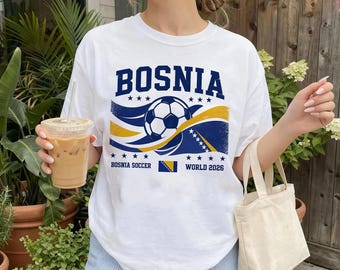 Vintage Bosnia Soccer Shirt, Vintage Bosnia Soccer Fan Gift, Soccer Cup 2026 Tee, Bosnia National Team Soccer Shirt