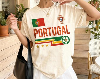 Camiseta vintage de fútbol de Portugal, regalo vintage para aficionados al fútbol de Portugal, camiseta del Mundial 2026, camiseta de la selección nacional de fútbol de Portugal