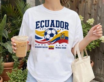 Camiseta vintage de fútbol de Ecuador, camiseta de la selección nacional de fútbol de Ecuador, ropa para aficionados de la Copa Mundial de Fútbol 2026, regalo retro para seguidores