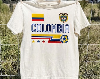 Vintage Colombia Soccer Shirt, Vintage Colombia Soccer Fan Gift, World Cup 2026 Tee, Colombia National Team Soccer Shirt