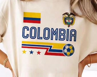 Vintage Colombia Soccer Shirt, Vintage Colombia Soccer Fan Gift, World Cup 2026 Tee, Colombia National Team Soccer Shirt
