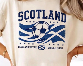 Camiseta de la Copa de Fútbol de Escocia 2026, camiseta retro para aficionados al fútbol escocés, regalo para seguidores de la selección nacional, ropa vintage para el día del partido.