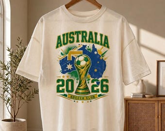 Australia 2026 Soccer Shirt, Vintage Australian Football T-Shirt, Soccer Club Graphic Tee, Oversized Sports Fan Top, Gift for Soccer Lover