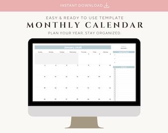 Kalendarz miesięczny na rok 2026 – Arkusze Google do pobrania w wersji cyfrowej lub do druku