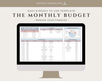 Szablon miesięcznego budżetu: Planer finansowy w Arkuszach Google (wersja cyfrowa do pobrania)