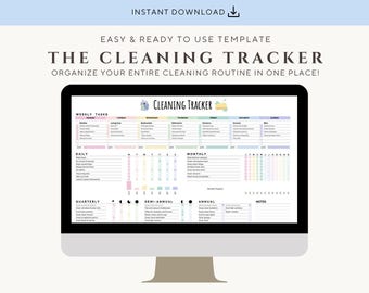 Śledzenie sprzątania | Arkusze Google, Organizacja obowiązków domowych (Pobranie cyfrowe)