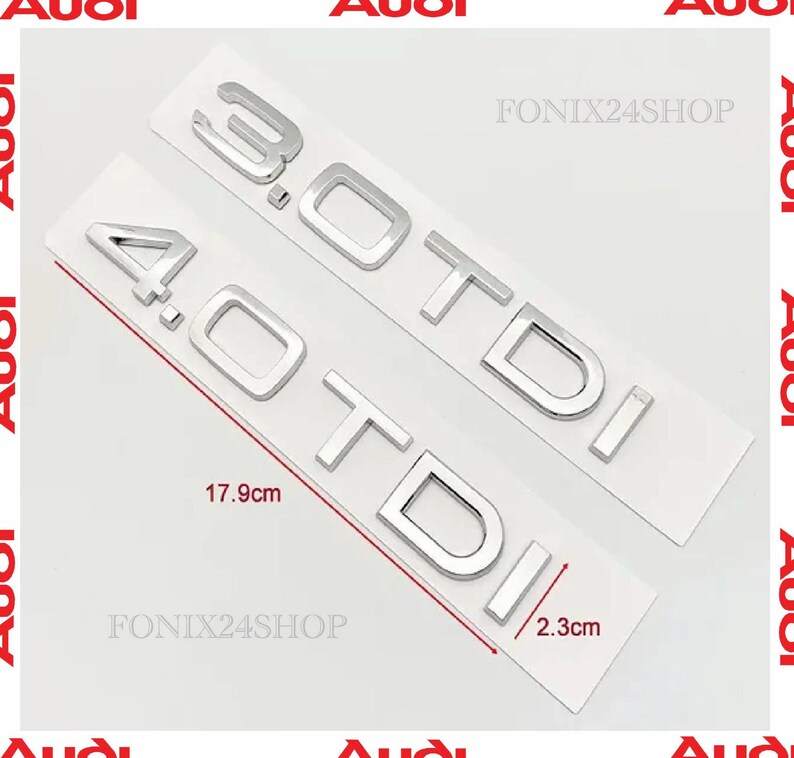 AUDI Letters 1.8T 2.0T 3.0T Audi Emblem TDI TFSI 2.4 3.2 3.0 Tts Ttrs A ...