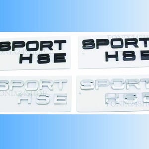 Range Rover Buchstaben SPORT HSE Emblem Chrom / Schwarz Matt Logo 3D-Stil ABS Heckklappenaufkleber