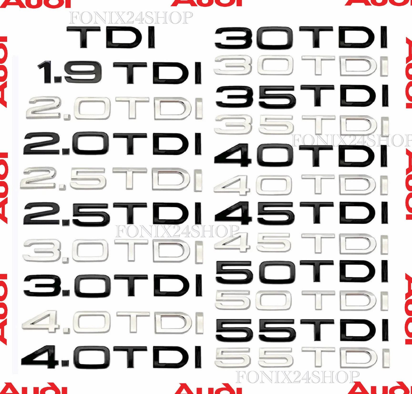 AUDI Letters TFSI Audi Emblem Tfsi 30 35 40 45 50 55 60 / TDI 1.8T 2.0T ...