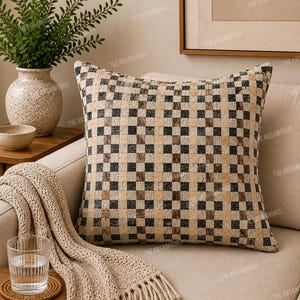 Hairon Cowhide Patchwork Pillow Cover with Cotton Backing | Luxury Handmade Rustic Farmhouse Cushion Cover