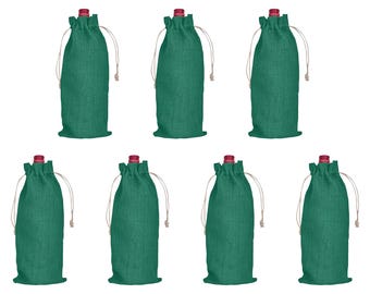 Färgade jutevinpresentpåsar – Återanvändbara säckvävspåsar med dragsko
