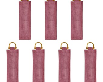 Färgade jutevinpresentpåsar – Återanvändbara säckvävpåsar, 7-pack