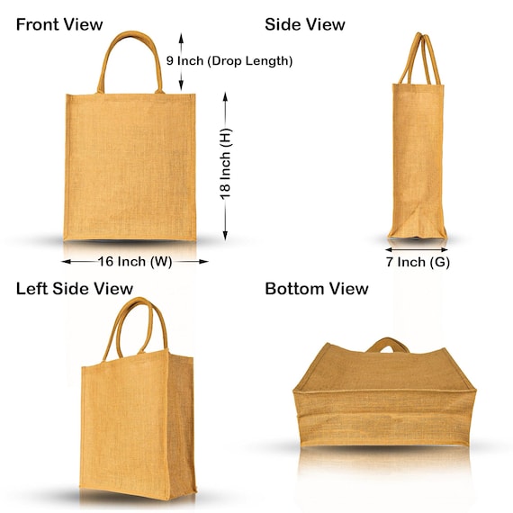 Portable Jute Reusable Tote Shopping Bag Grocery Organizer Storage