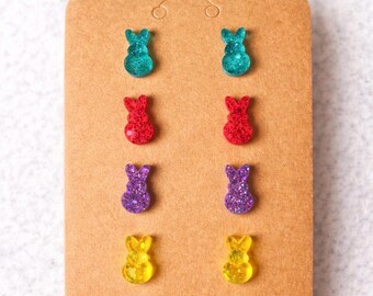 Easter Bunny Peep inspired stud earrings