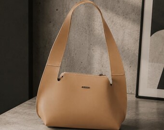 Hobo Bag for Women, Designer Shoulder Bag, Minimalist Faux Leather Handbag