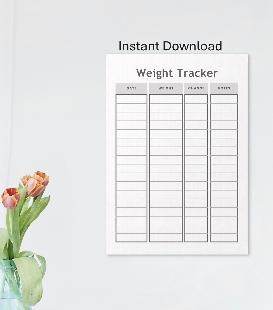 Simple Printable Weight Loss Tracker Template (digital Download) PDF - Etsy