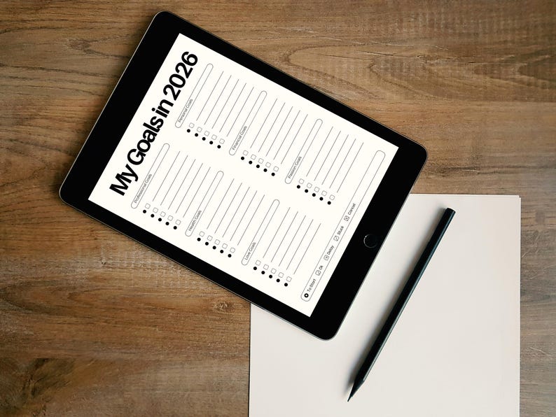 2026 Goals Planner Printable | Minimalist Resolution Worksheet (PDF) - Etsy
