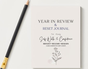 Diario de repaso anual / Cuaderno de ejercicios para aumentar la autoestima y la confianza en uno mismo (descarga en PDF)