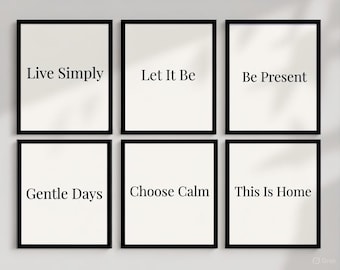 Minimalistische quote kunstafdrukken, modern inspirerend muurdecor (digitale download)