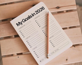 2026 Goals Planner Printable | Minimalist Resolution Worksheet (PDF)