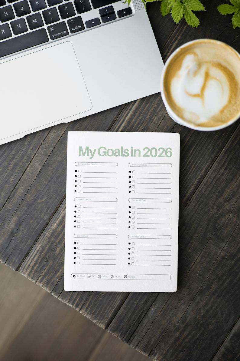 2026 Goals Planner Printable | Minimalist Resolution Worksheet (PDF) - Etsy