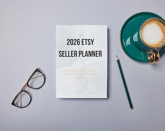 2026 Etsy-verkopersplanner, bedrijfstracker, verkoopdashboard (afdrukbare digitale planner)