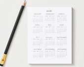 2026 Minimalist One Page Calendar | Printable Yearly Planner (PDF Download)