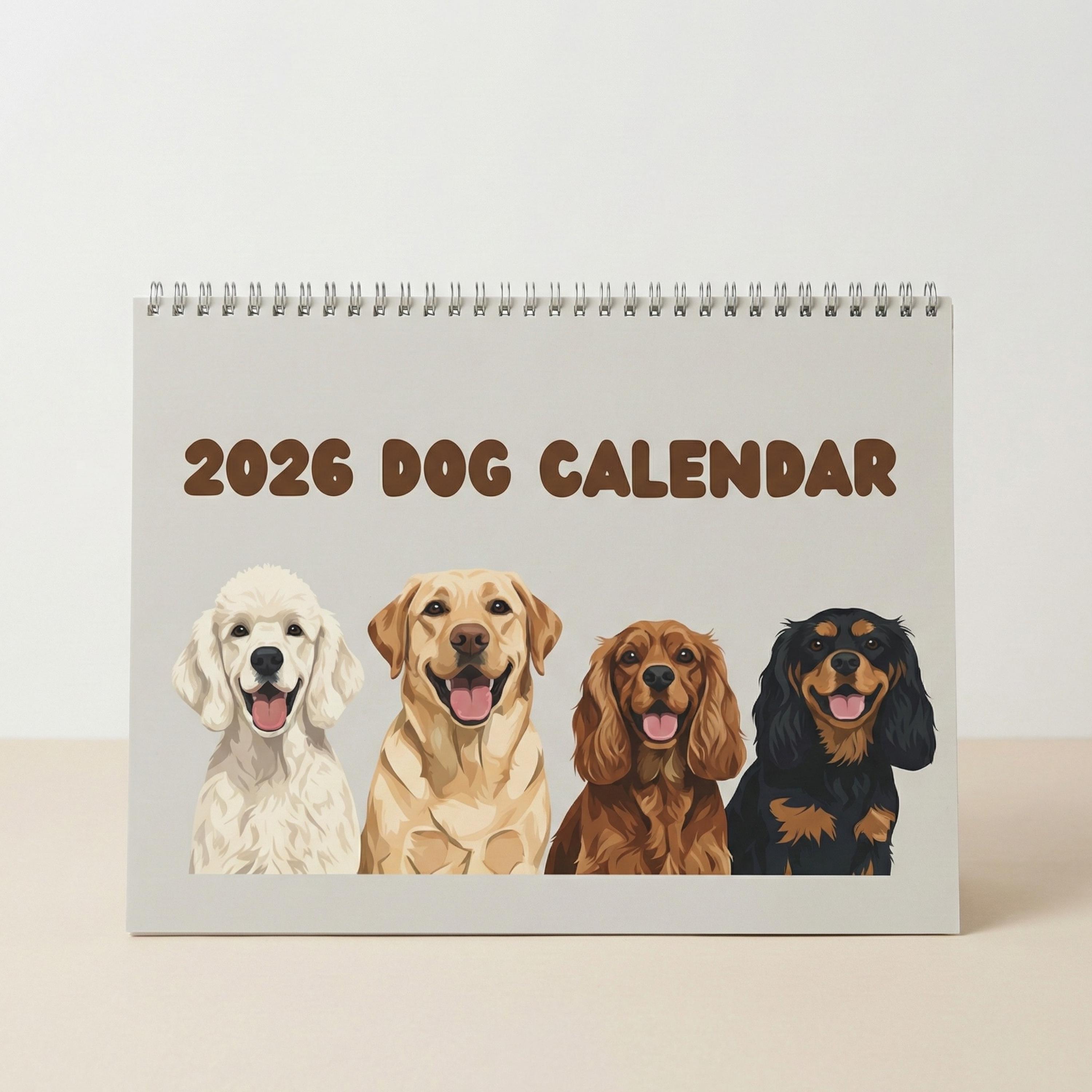 2026 Dog Breed Calendar | Illustrated Puppy Art, Wall & Desk - Etsy