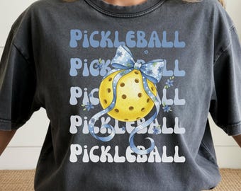 Coquette Pickleball Png, Preppy Hand Drawn Pickleball Shirt Design, Floral Pickleball Bow Png, Girly Sports Sublimation, Game Day Png