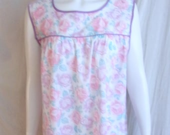 Vintage 1970er Jahre Hauskleid Blumen Print Lila Paspol XL NWOT