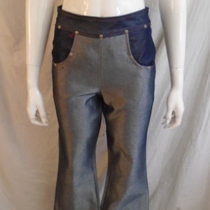 Vintage 1990s Jeans Blue and Silvered Denim Rave Deadstock XS Low Rise