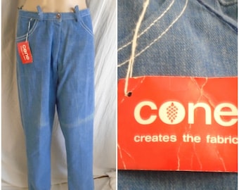 Vintage 1960s Jeans NWT Deadstock Stove Pipes Contrast Stitch Western Wear 28 Waist