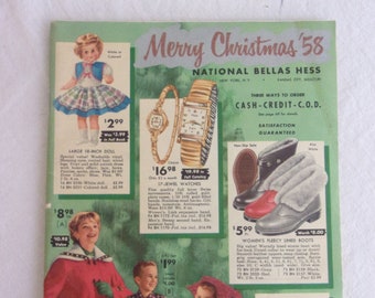 Vintage 1958 Christmas Catalog National Bellas Hess MCM Clothing