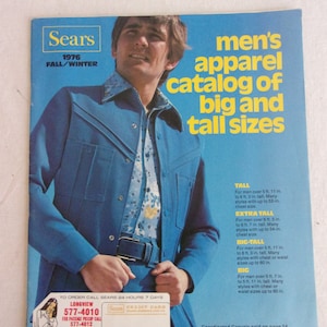 Vintage 1976 Catalog Menswear Sears Catalog Fall Winter Big and