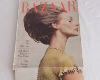 Revista Bazaar Vintage 1962, marzo de 1962, portada desplegable, número completo