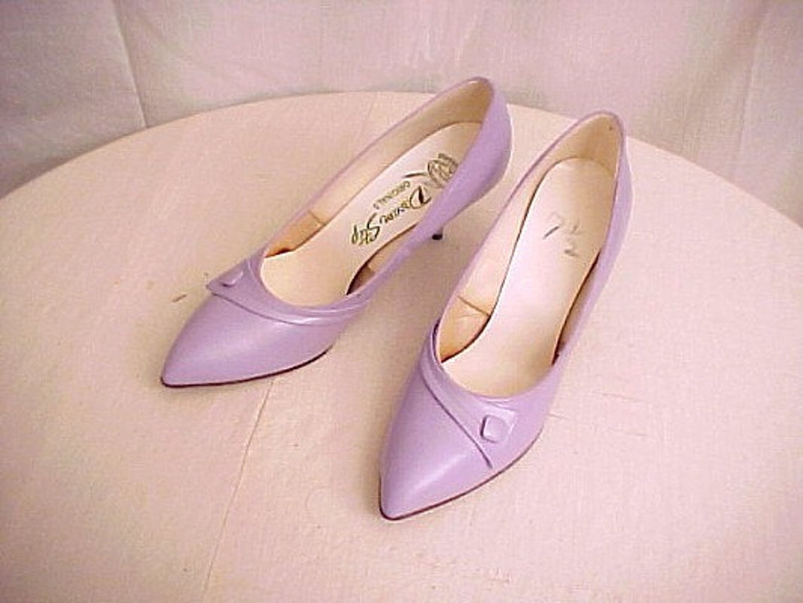 1960s Vintage Lavender Kitten Heel Pumps New Deadstock Etsy