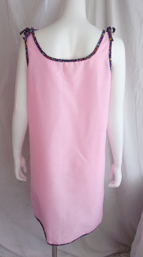 Vintage 1960s Sundress Pink/Multi Apple and Carro… - image 2