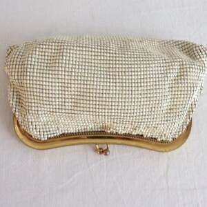 Vintage 1950s Purse Cream Metal Mesh Clutch Whiting and Davis image 4