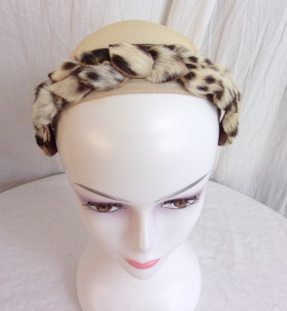 Vintage 1950s Headband Leopard Print Hair Accesso… - image 1