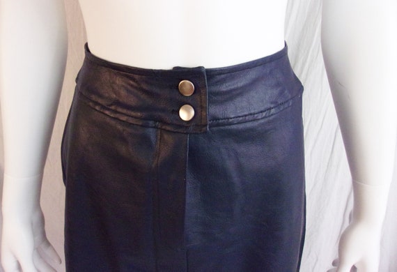 Vintage 1970s Skirt Blue Faux Leather Pencil Skir… - image 5