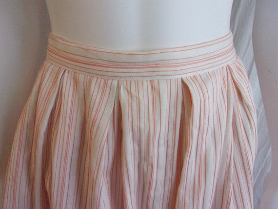 Vintage 1950s Skirt Striped Full Cotton Skirt Whi… - image 5