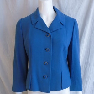 Vintage 1950s Jacket Blue Wool Suit Jacket Rhinestone Buttons - Etsy