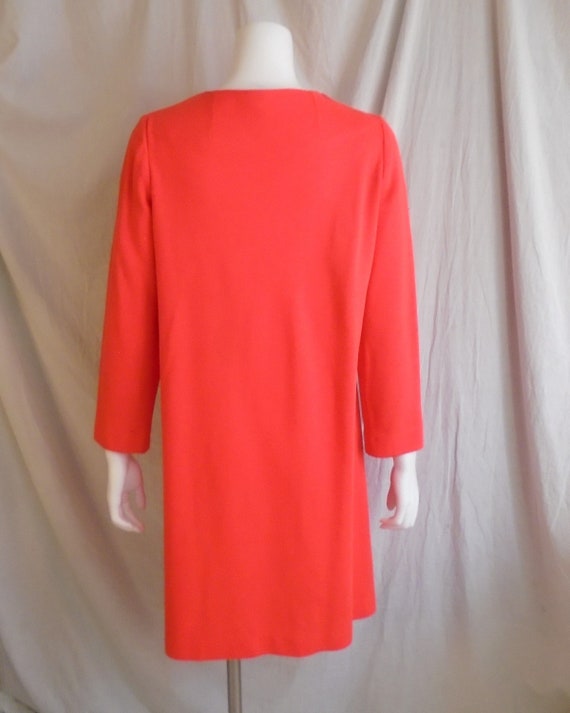 Vintage 1960s Mod Jacket Hot Orange Long Jacket S… - image 2