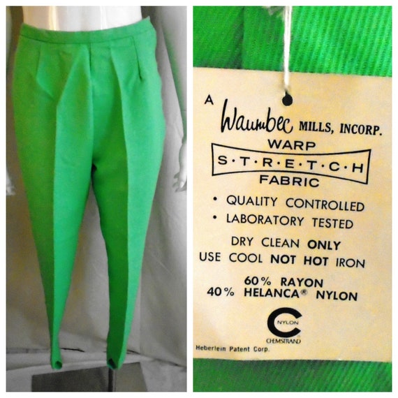Vintage 1960s Pants Lime Green Stirrup Pants Deads