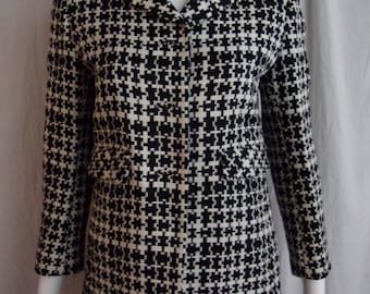 Vintage 1960er Jahre Anzug Schwarz Weiß Grafischer Mod Suit Klein