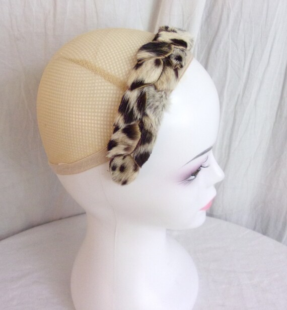 Vintage 1950s Headband Leopard Print Hair Accesso… - image 6